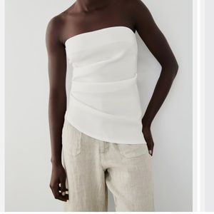 White Zara, never worn, strapless top!